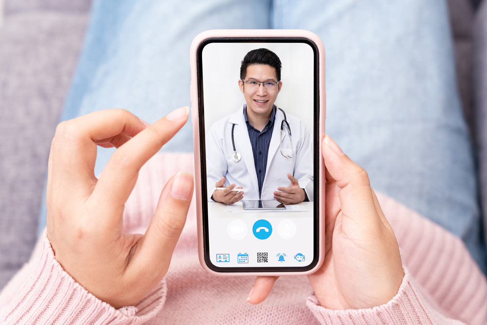 doctor on phone screen